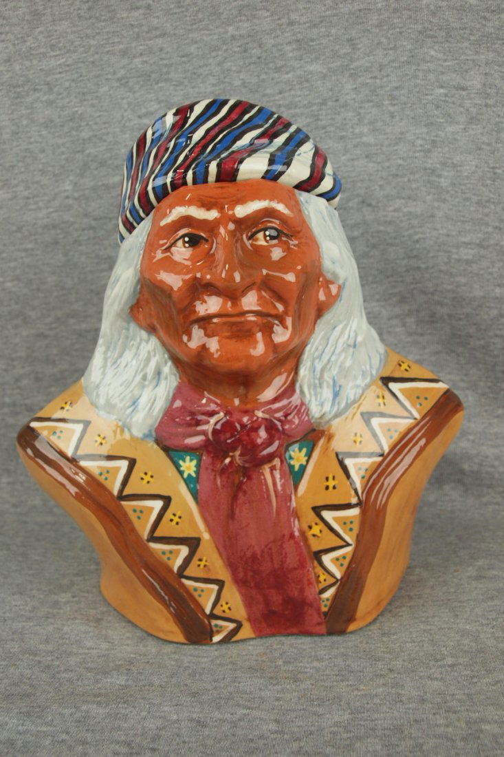 Rick Wisecarver contemporary art pottery cookie jar of: Rick Wisecarver contemporary art pottery cookie jar of Indian