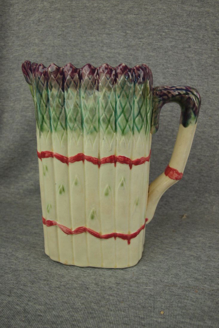 Majolica French asparagus pitcher 8": Majolica French asparagus pitcher 8"