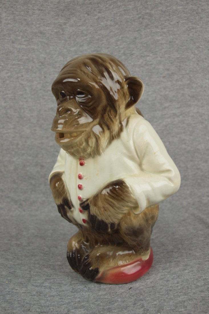 Majolica St. Clement figural monkey pitcher 9 1/2": Majolica St. Clement figural monkey pitcher 9 1/2"
