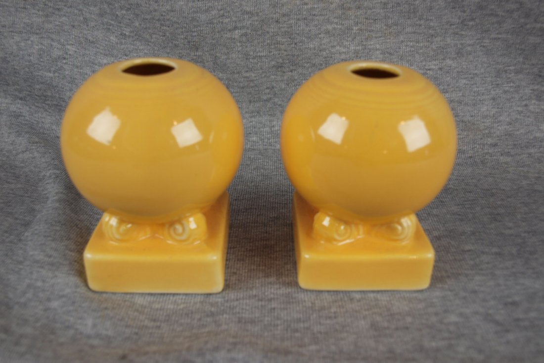Fiesta pair bulb candle holders, yellow: Fiesta pair bulb candle holders, yellow