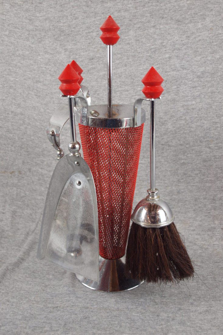 Art Deco chrome & bakelite butler set: Art Deco chrome & bakelite butler set