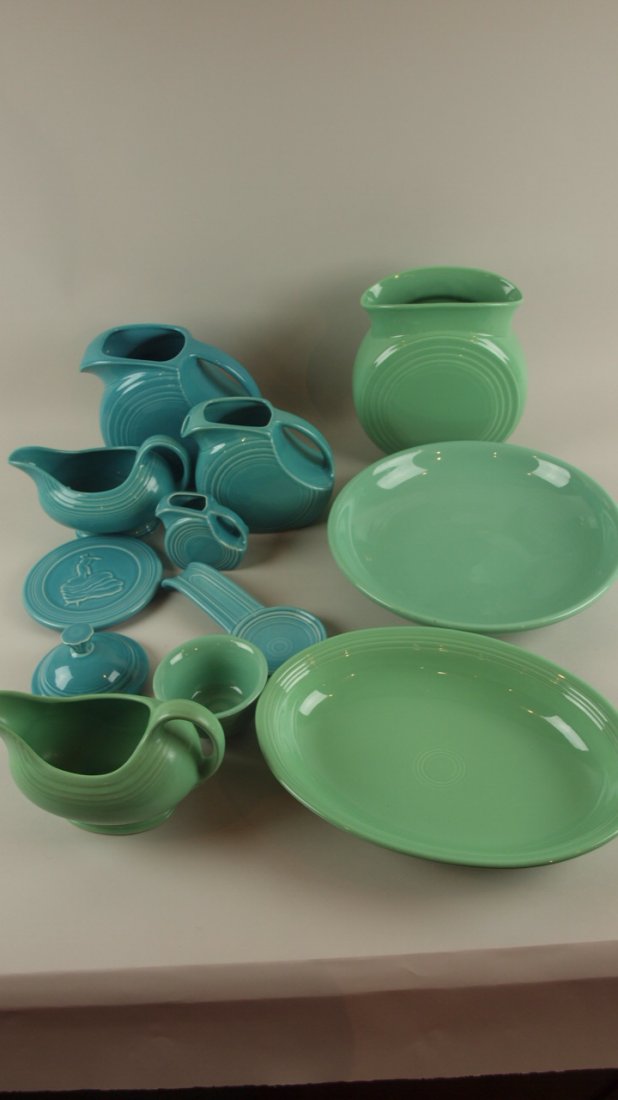 Fiesta Post 86 turquoise & seamist lot of 12 assorted: Fiesta Post 86 turquoise & seamist lot of 12 assorted pcs