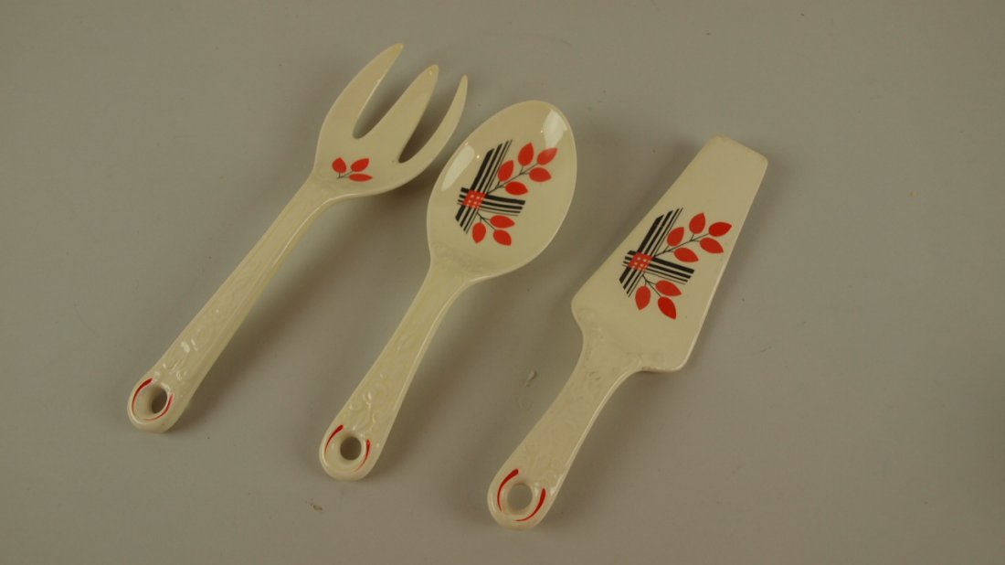 Kitchen Kraft OvenServe Art Deco leaf 3 pc utensil set: Kitchen Kraft OvenServe Art Deco leaf 3 pc utensil set