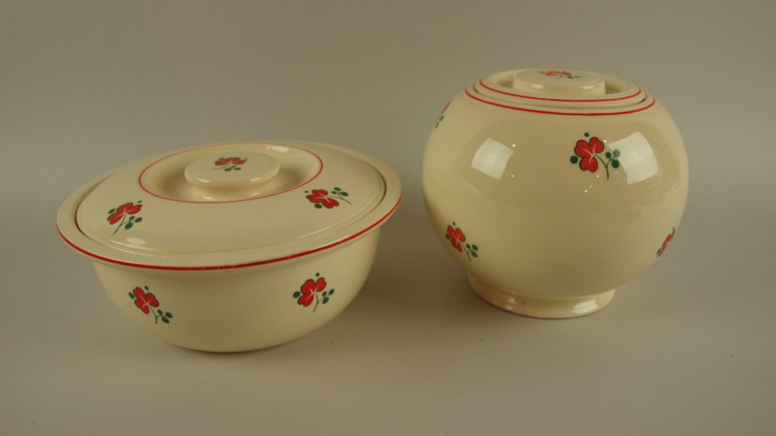 Kitchen Kraft OvenServe medium covered jar & casserole: Kitchen Kraft OvenServe medium covered jar & casserole with floral decal