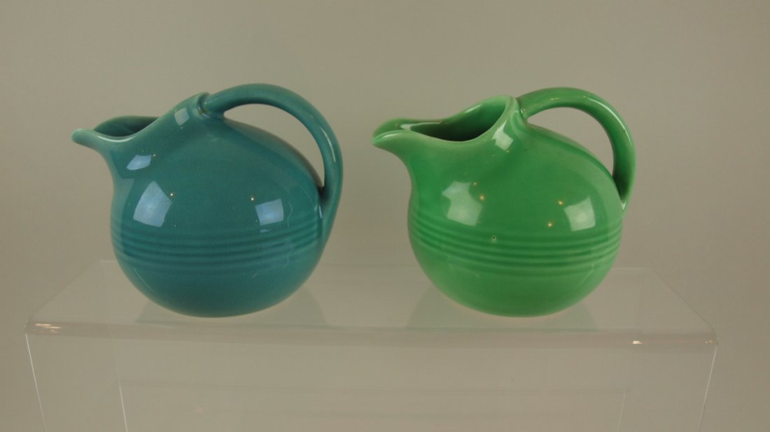 Harlequin novelty creamer group - spruce green & light: Harlequin novelty creamer group - spruce green & light green