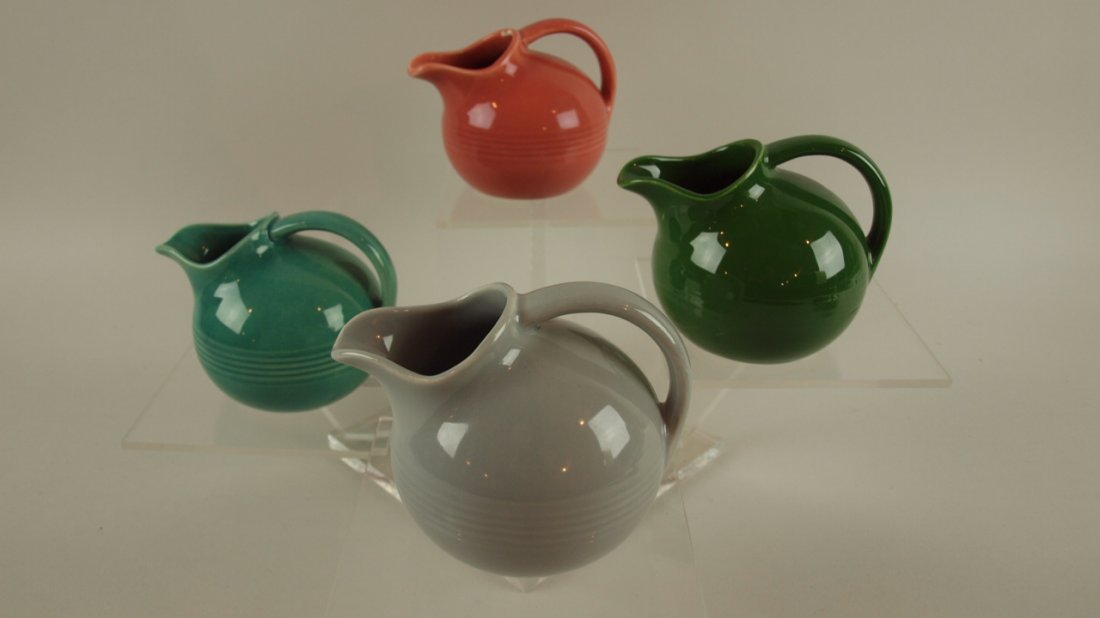 Harlequin novelty creamer group of 4 - gray, spruce: Harlequin novelty creamer group of 4 - gray, spruce green, dark green, rose