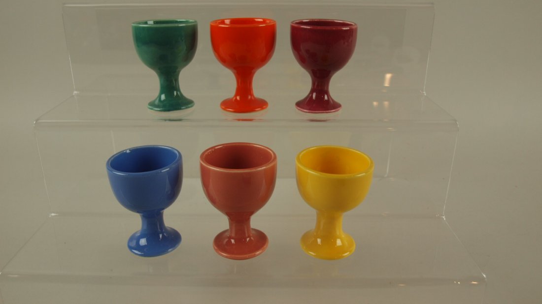 Harlequin single egg cup group of 6, mixed colors: Harlequin single egg cup group of 6, mixed colors