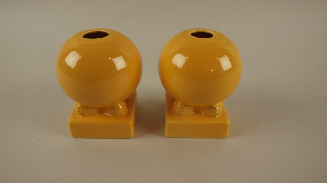 Fiesta pair bulb candle holders, yellow: Fiesta pair bulb candle holders, yellow