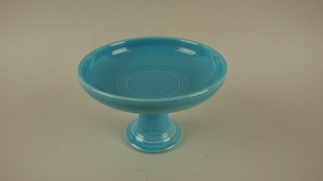 Fiesta sweets compote, turquoise, marked HLC: Fiesta sweets compote, turquoise, marked HLC