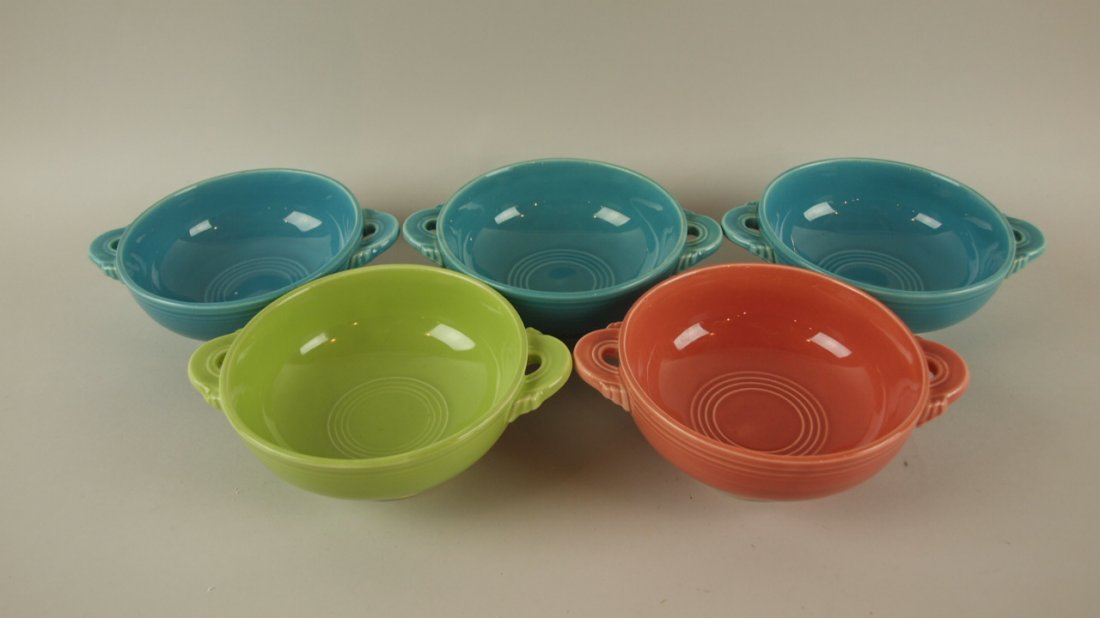 Fiesta cream soup group, lot of 5 mixed colors: Fiesta cream soup group, lot of 5 mixed colors