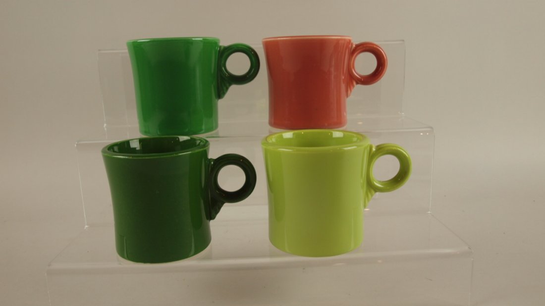 Fiesta mug group - medium green, dark green, rose,: Fiesta mug group - medium green, dark green, rose, chartreuse