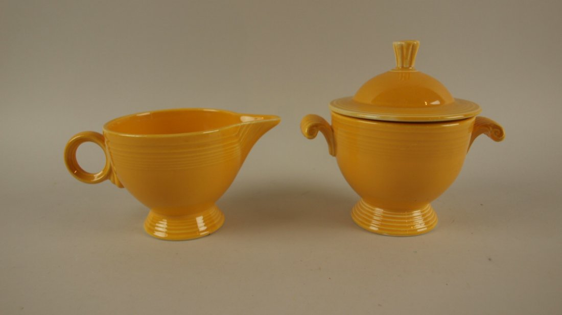 Fiesta cream & sugar, yellow: Fiesta cream & sugar, yellow