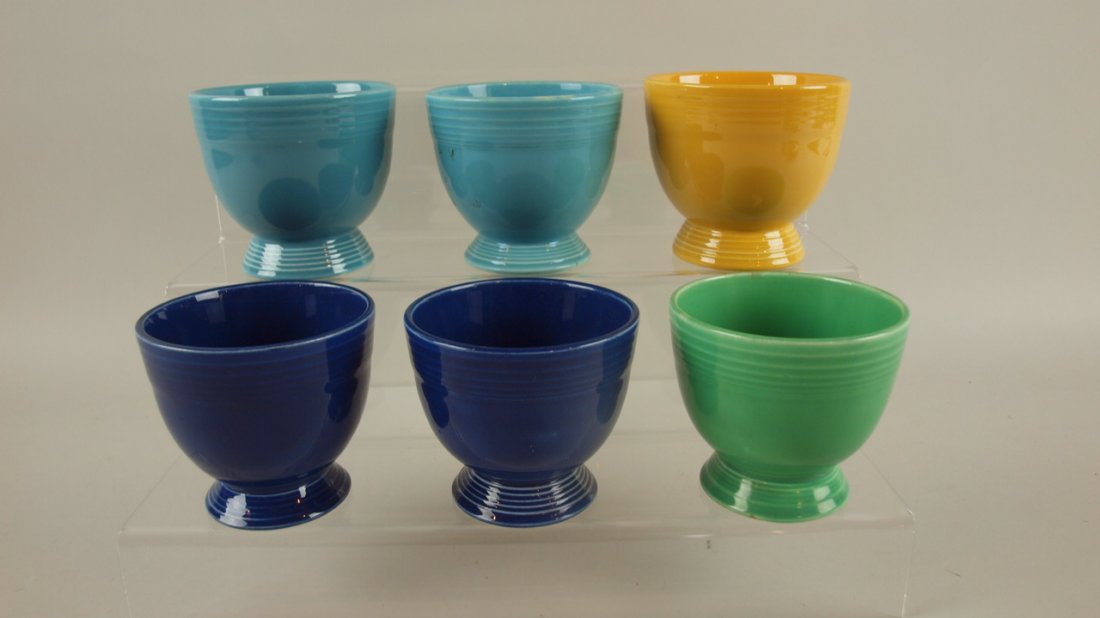 Fiesta egg cup group - 2 turquoise, 2 cobalt, yellow,: Fiesta egg cup group - 2 turquoise, 2 cobalt, yellow, green