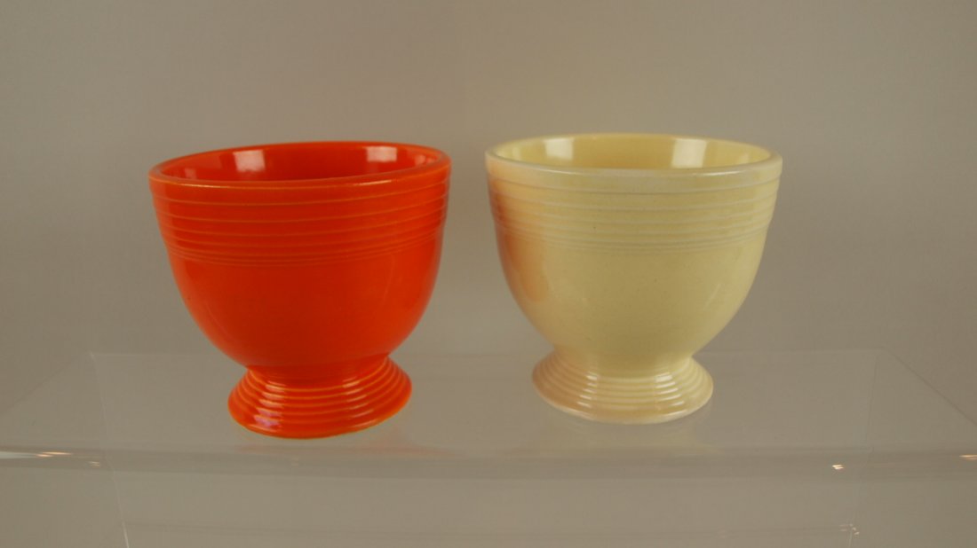 Fiesta egg cup group, red & ivory: Fiesta egg cup group, red & ivory