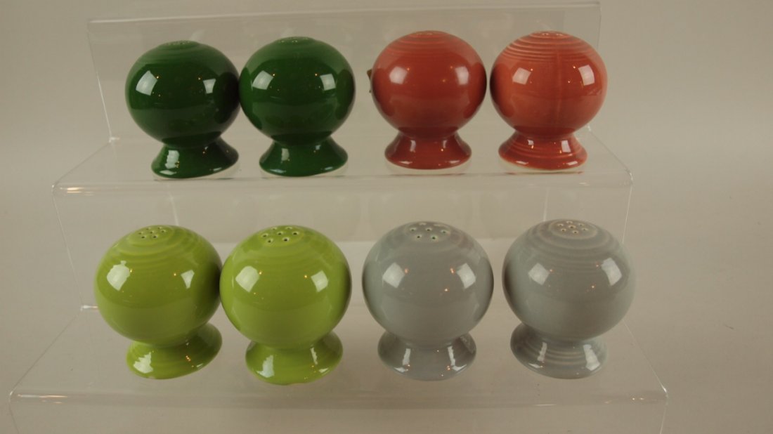 Fiesta salt & pepper group - 4 pr, gray, rose,: Fiesta salt & pepper group - 4 pr, gray, rose, chartreuse, dark green