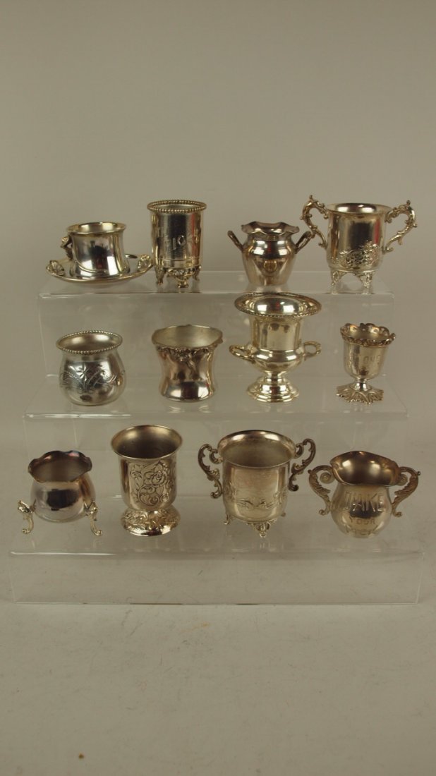 Lot of 12 silver plate toothpick holders: Lot of 12 silver plate toothpick holders