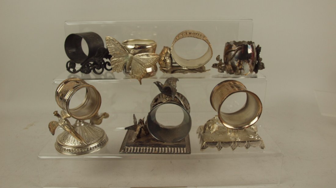 Lot of 7 figural napkin rings -: Lot of 7 figural napkin rings -