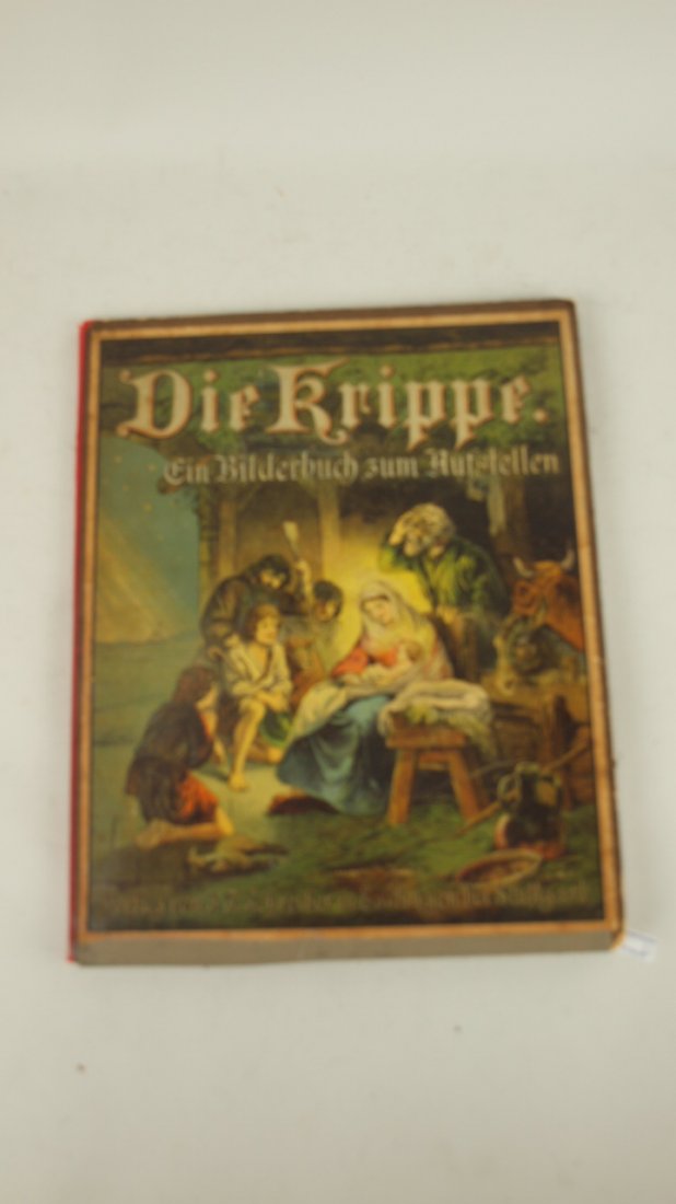 German cardboard cut out Christmas Manger scene, some: German cardboard cut out Christmas Manger scene, some losses