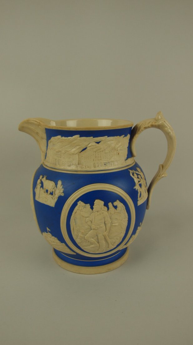 Copeland Spode Chicago blue & white pitcher: Copeland Spode Chicago blue & white pitcher