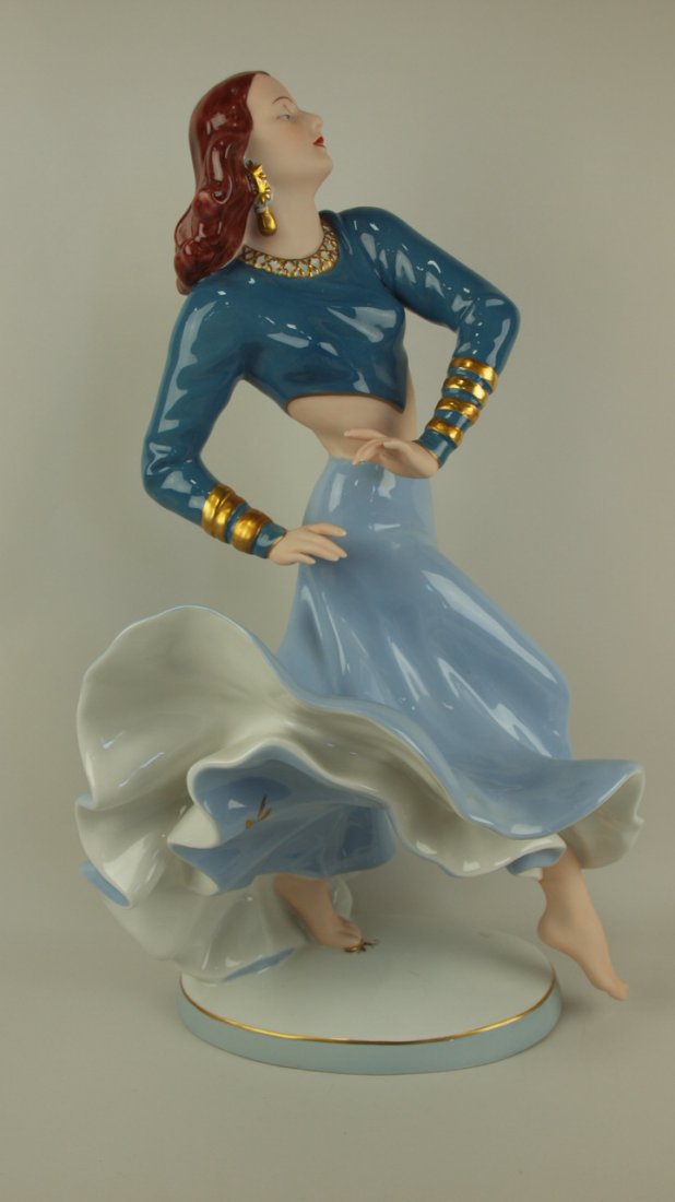 Royal Dux large lady dancer figure, 23": Royal Dux large lady dancer figure, 23"