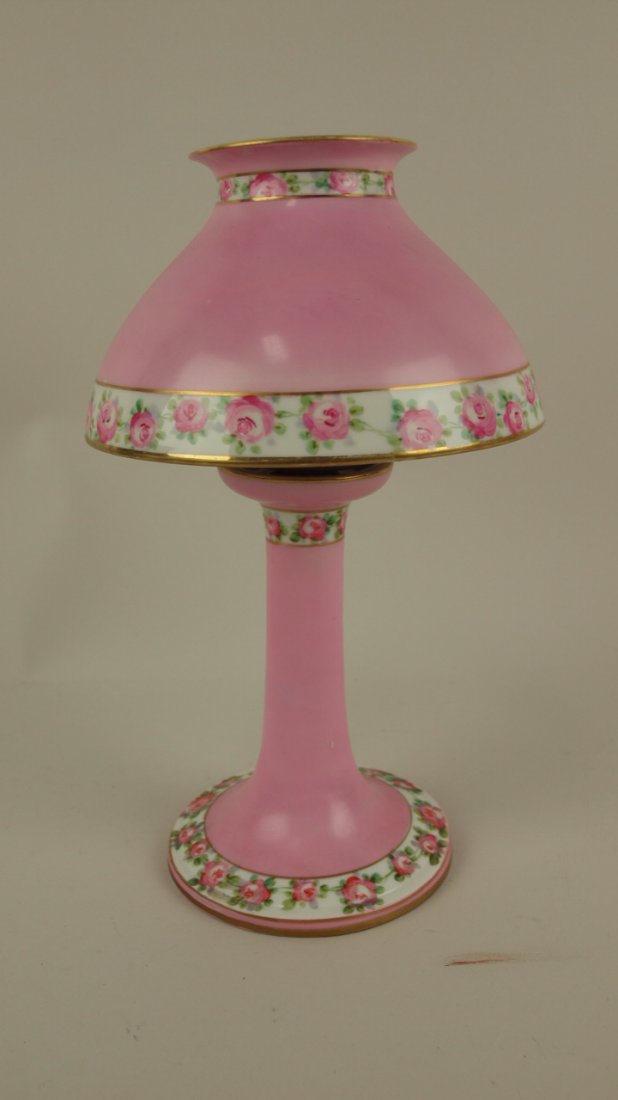 Nippon hand painted porcelain fairy lamp 10": Nippon hand painted porcelain fairy lamp 10"