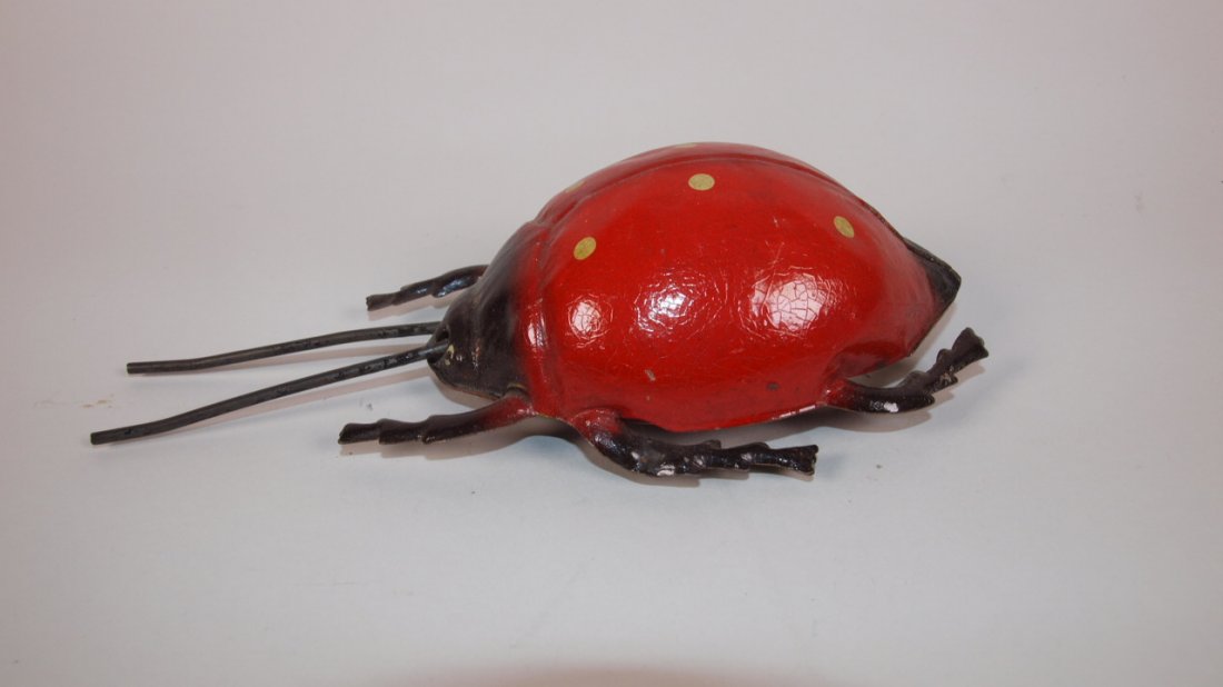 S. Gunthermann German tin litho wind up ladybug: S. Gunthermann German tin litho wind up ladybug