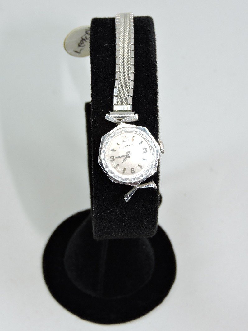 Longines 14kt white gold ladies wrist watch: Longines 14kt white gold ladies wrist watch