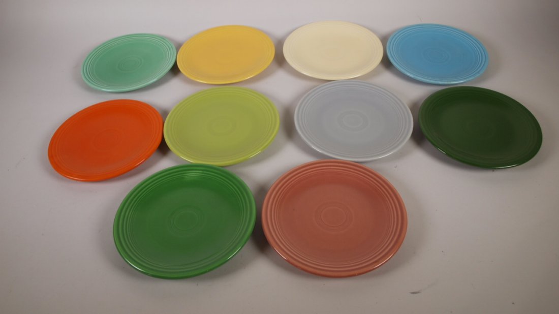 Fiesta 6" plate group, lot of 10 different colors (1 of 1)