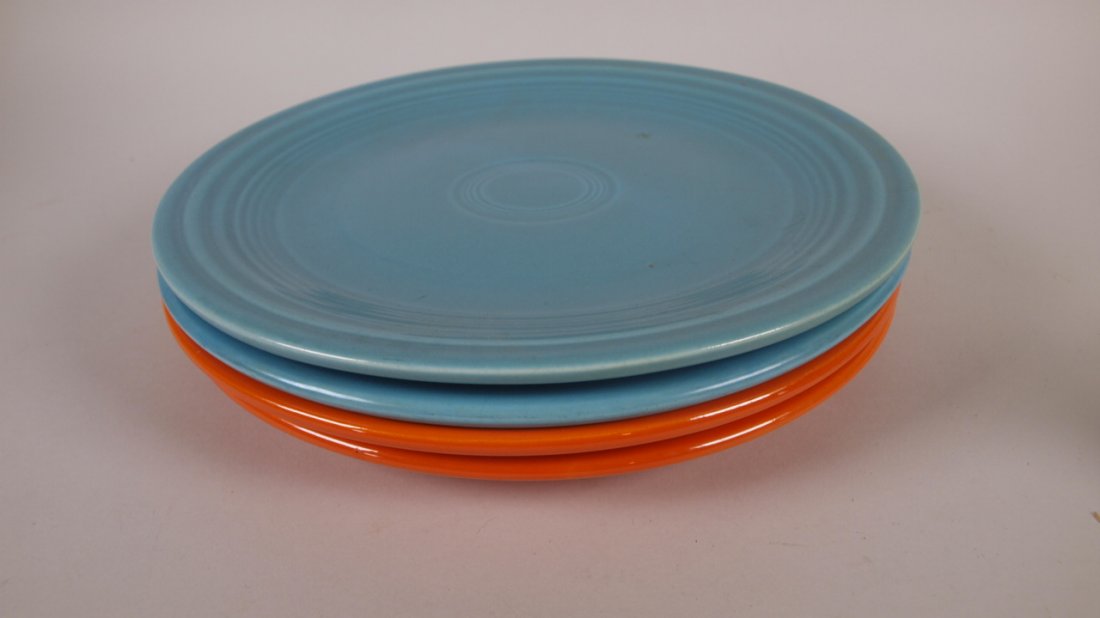 Fiesta 9" plate group, 2 red, 2 turquoise (1 of 1)