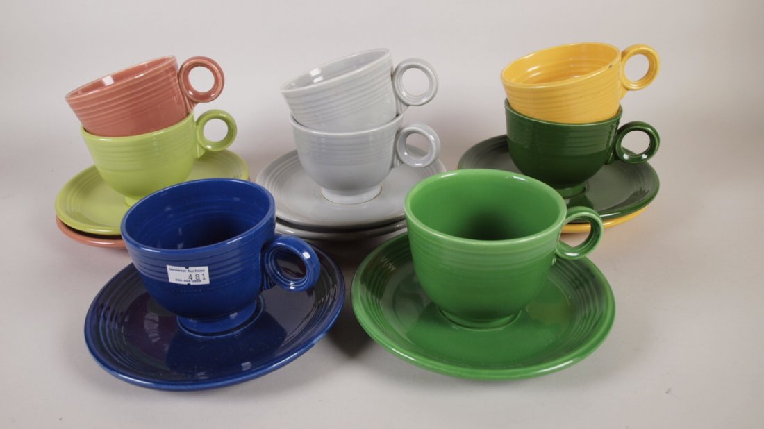 Fiesta cup & saucer group, 8 sets mixed colors (1 of 1)