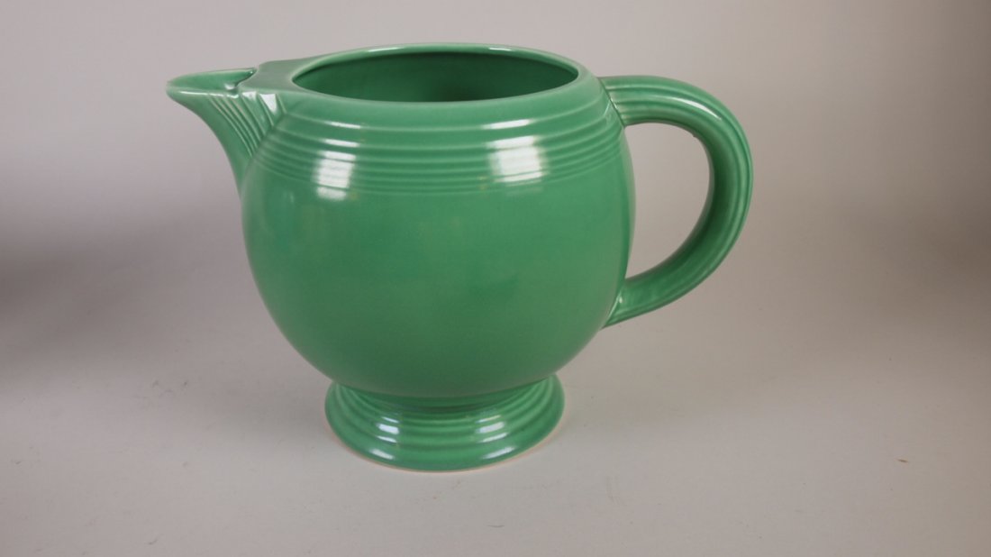 Fiesta ice lip pitcher, green, minor spout wear (1 of 1)