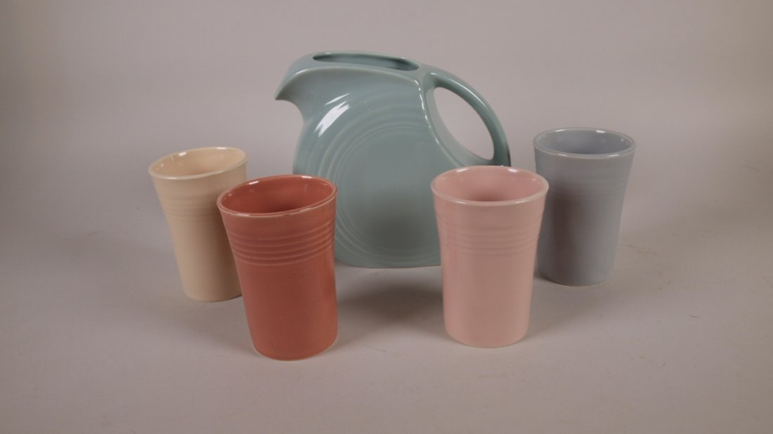 Fiesta Jubilee 5 pc juice set with celadon pitcher (1 of 1)