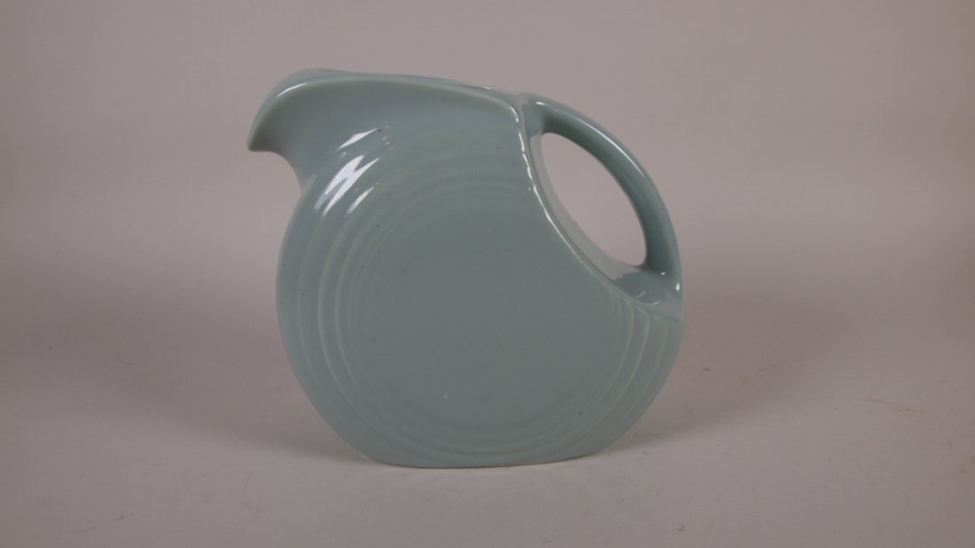 Fiesta disc juice pitcher, celadon green with note from (1 of 1)