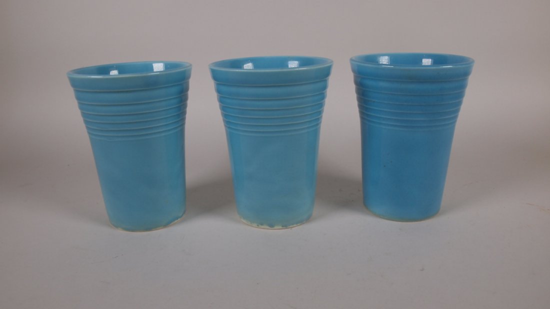 Fiesta water tumbler group, lot of 3, turquoise: Fiesta water tumbler group, lot of 3, turquoise