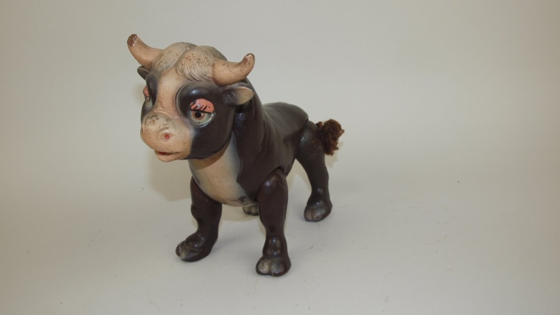 Ferdinand the Bull, composition jointed toy by Ideal: Ferdinand the Bull, composition jointed toy by Ideal Novelty & Toy Co.