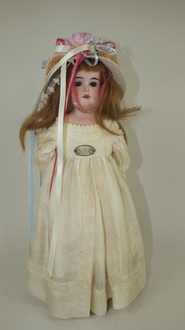 Cuno Otto Dressel German bisque head doll with kidd: Cuno Otto Dressel German bisque head doll with kidd body 15"