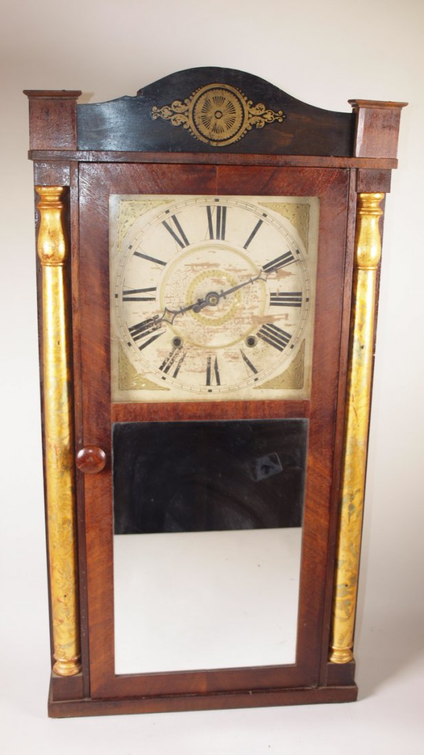 Williams, Orton, & Preston weight clock with mirrored: Williams, Orton, & Preston weight clock with mirrored door
