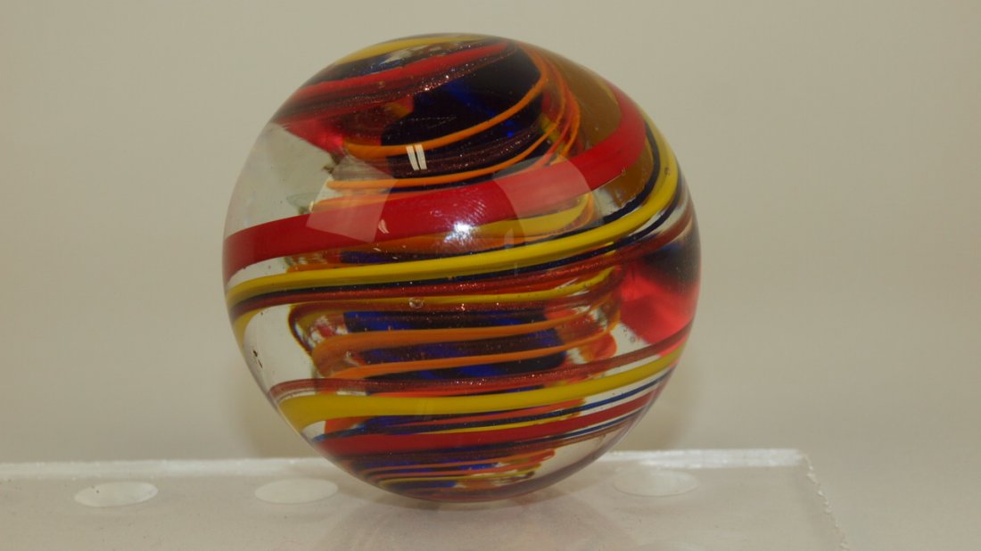 Large Lutz swirl marble 2.55": Large Lutz swirl marble 2.55"