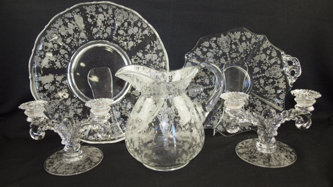 Cambridge Rosepoint lot: 80 oz pitcher, pr double (1 of 1)