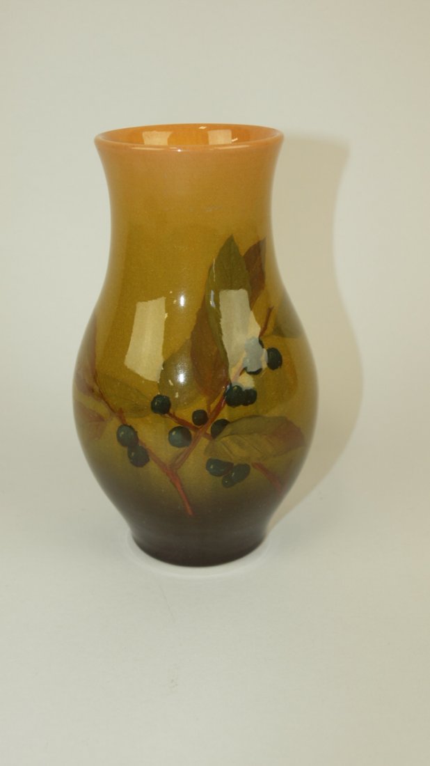 Rookwood standard glaze art pottery vase, signed Amelia (1 of 2)