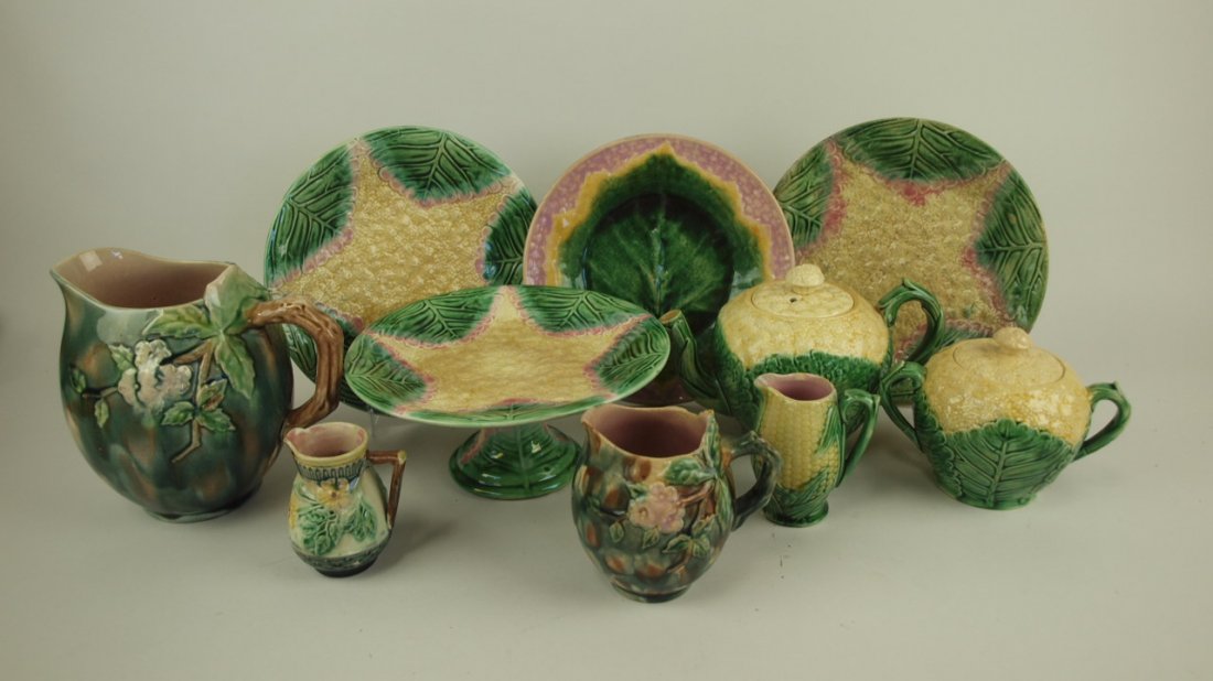 Etruscan Majolica lotof 10 assorted pieces, various (1 of 1)