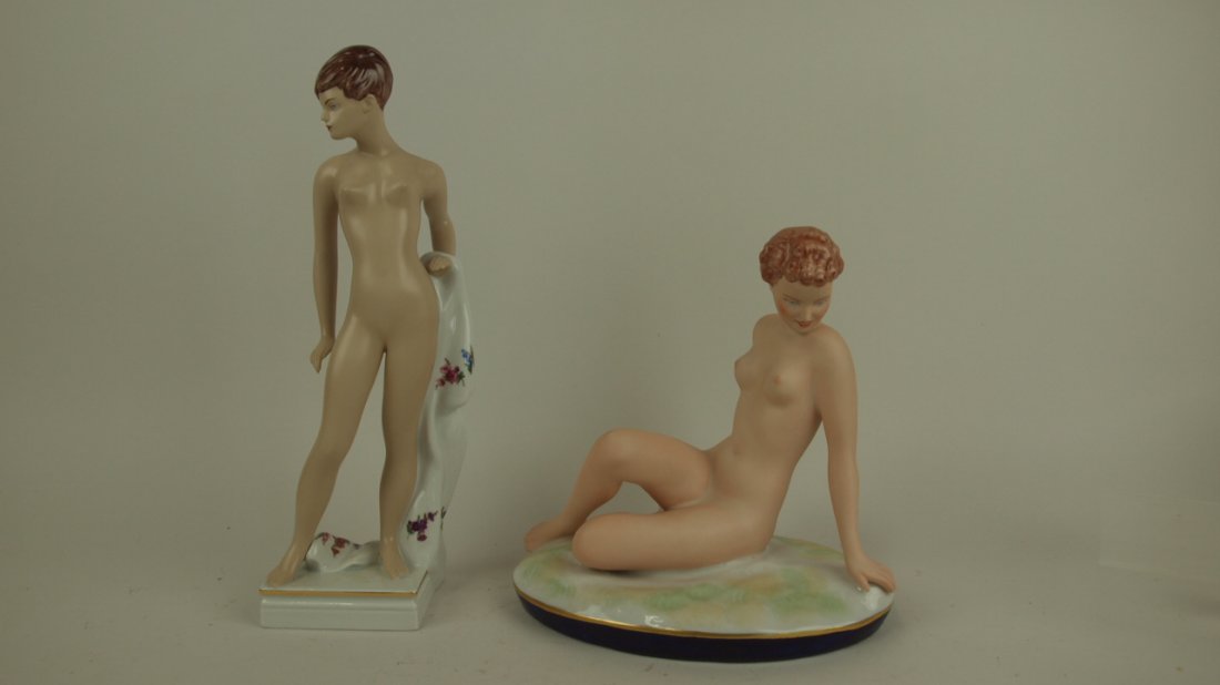 Royal Dux lot of 2 nude lady figurines: Royal Dux lot of 2 nude lady figurines
