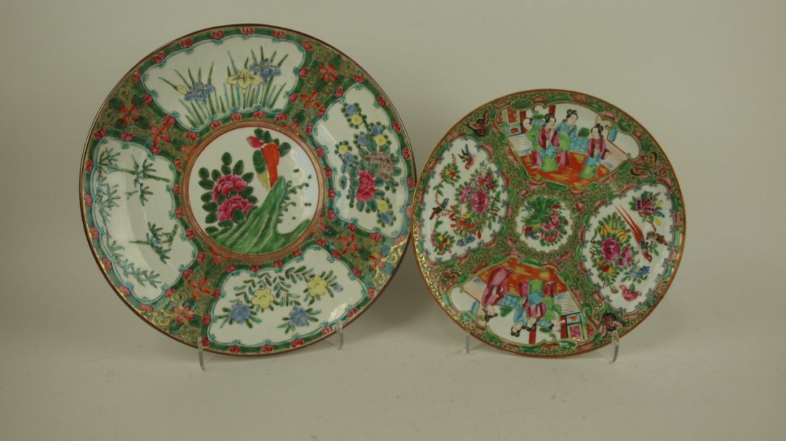 Chinese Export lot of 2 rose medallion plates, 12" & 9 (1 of 1)
