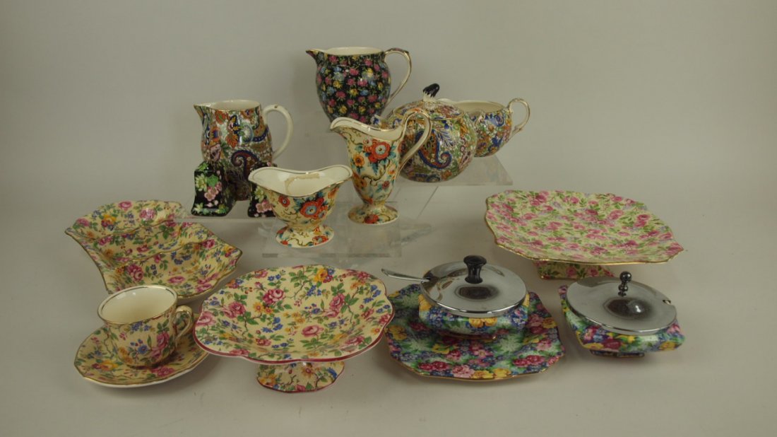 English Chintz lot of 11 assorted pieces (1 of 1)