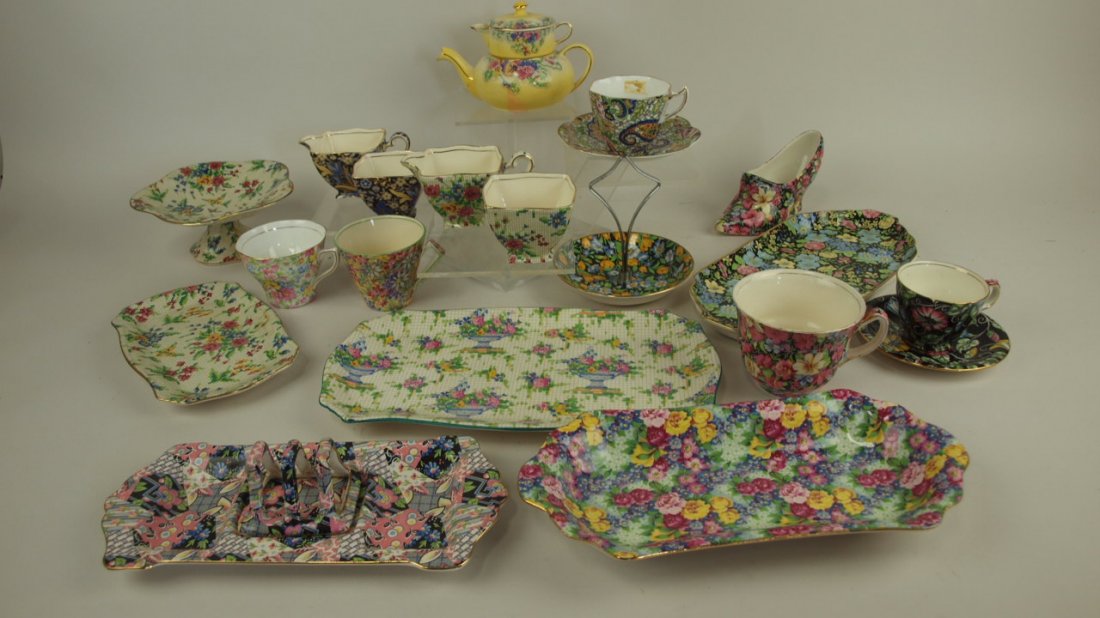 English Chintz lot of 16 assorted pieces (1 of 1)