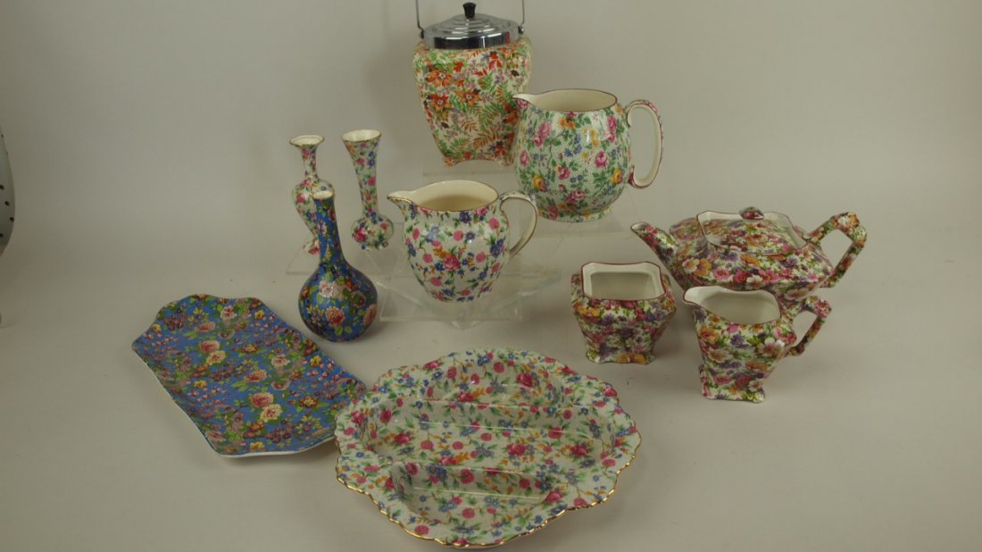 English Chintz lot of 9 assorted pieces (1 of 1)