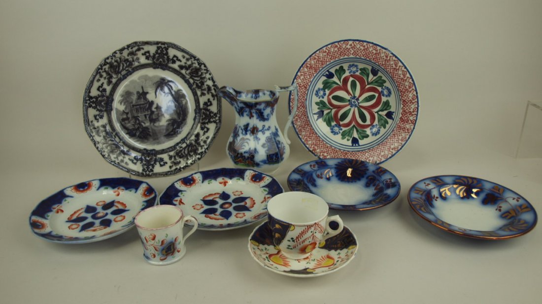 Gaudy ironstone and transfer lot of 9 pieces 75: Gaudy ironstone and transfer lot of 9 pieces 75
