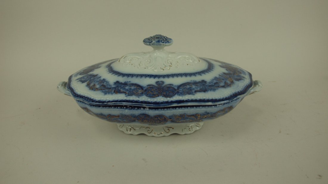 Flow Blue Madras covered tureen (1 of 1)