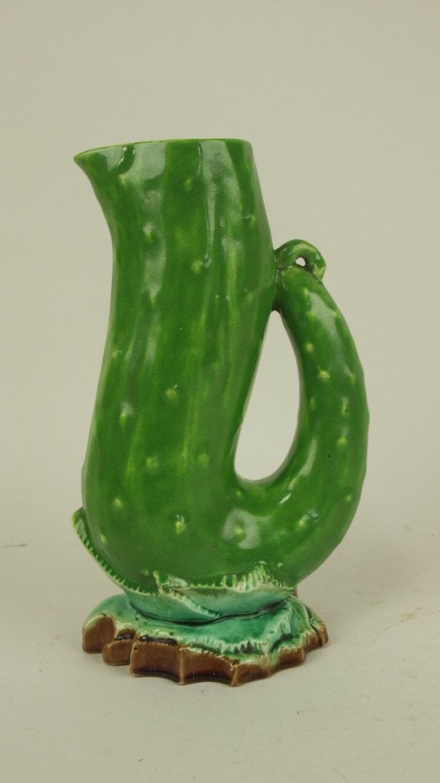 Majolica figural pickle pitcher, 9" (1 of 1)