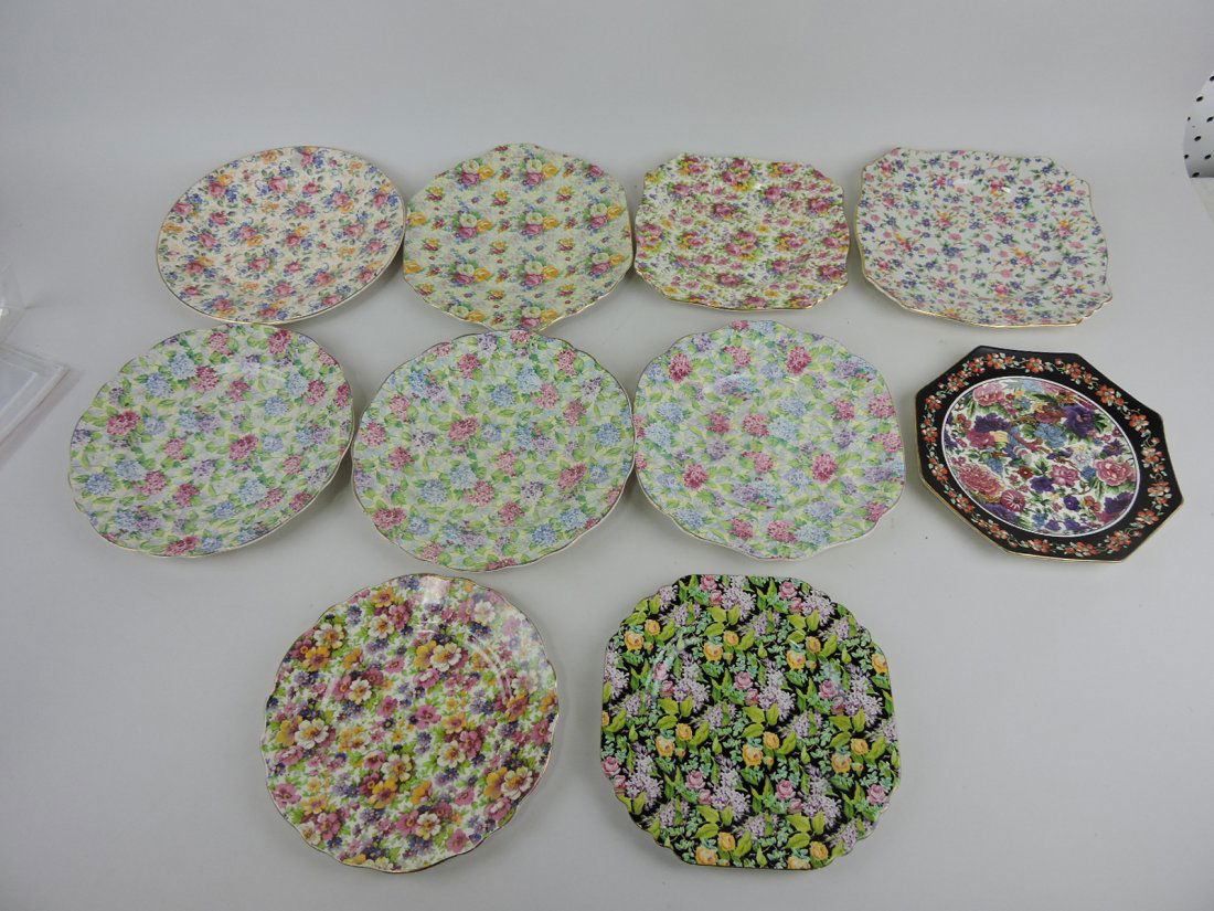 Chintz lot of 10 assorted plates (1 of 1)
